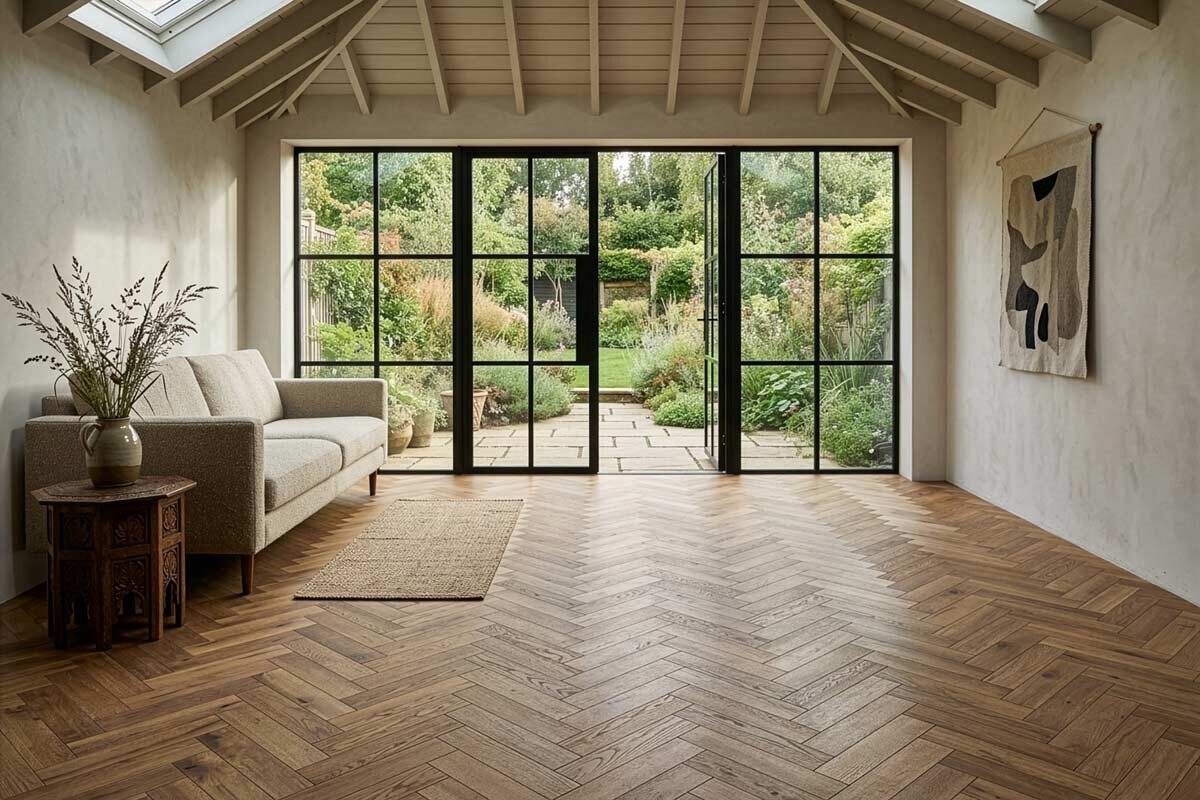Natura Engineered Rustic Herringbone Caramel ENG-NTHB-10-3623