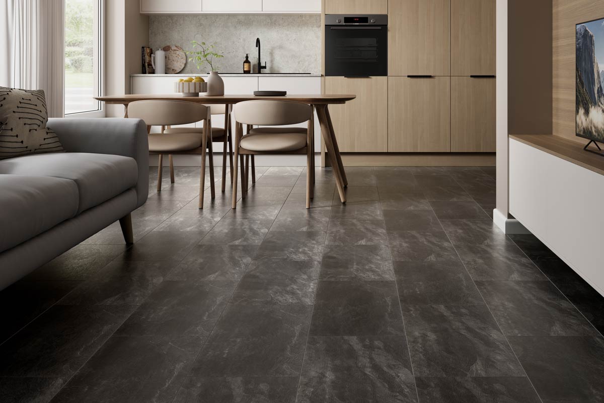 Krono Atlantic Nightfall Slate Tile Effect 8mm Laminate 8ORK389XLPP