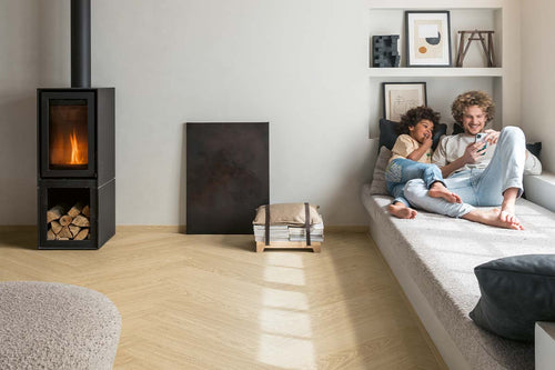 Quick-Step Ciro Pure Oak Blush Herringbone Click Vinyl Built-in Underlay AVHBU40359