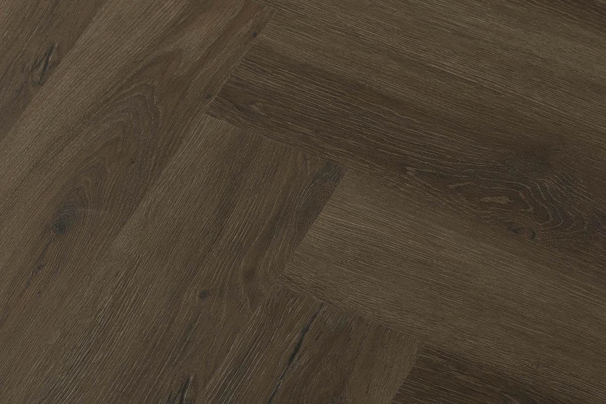 Flooring Supplies Rigid Core Click Vinyl Flooring Espresso Oak Herringbone VIN-CLIC-FHB-6100
