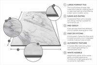 Flooring Supplies Rigid Core Pre-Grout Click Vinyl Flooring White Marble Tile XT-3860