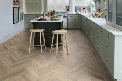 Polyflor Camaro Naked Blond Oak Gluedown Herringbone LVT LPQ2257