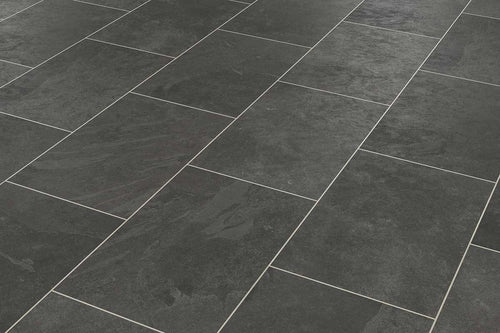 Karndean Knight Tile Black Riven Slate Gluedown Luxury Vinyl Tile ST15