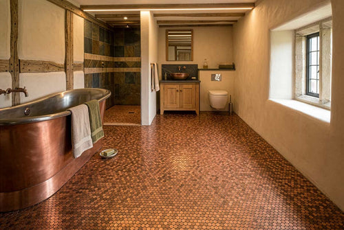 DIY Copper Penny Floor