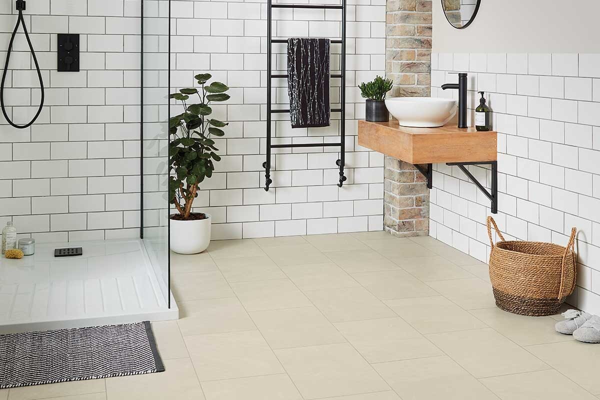 Karndean Knight Tile Ivory Riven Slate Gluedown Luxury Vinyl Tile ST18