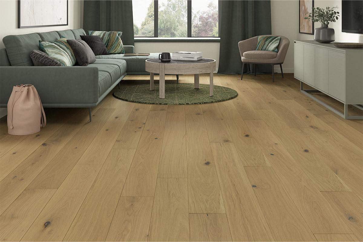 Natura 14mm x 180mm St Lucia Oak Cream Engineered Wood Matt Lacquer