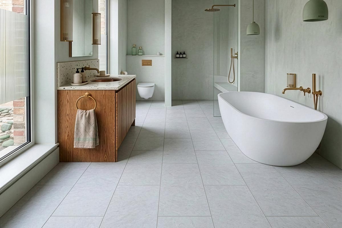 Flooring Supplies Rigid Core Click Vinyl Flooring Cloud White Tile VIN-CLIC-FTL-3000