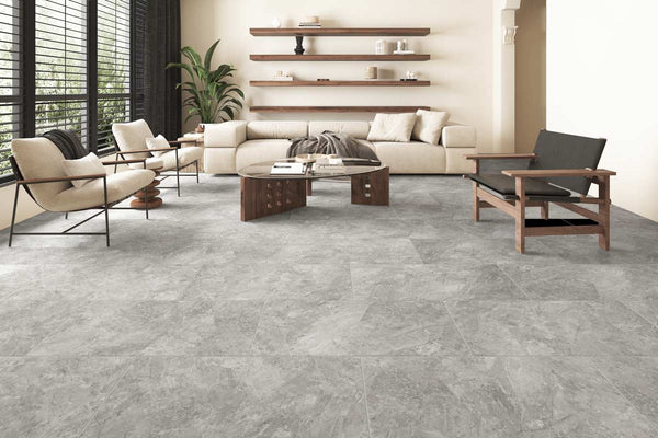 Flooring Supplies Rigid Core Pre-Grout Vinyl Grey  Tile Built-in Underlay LT-3226