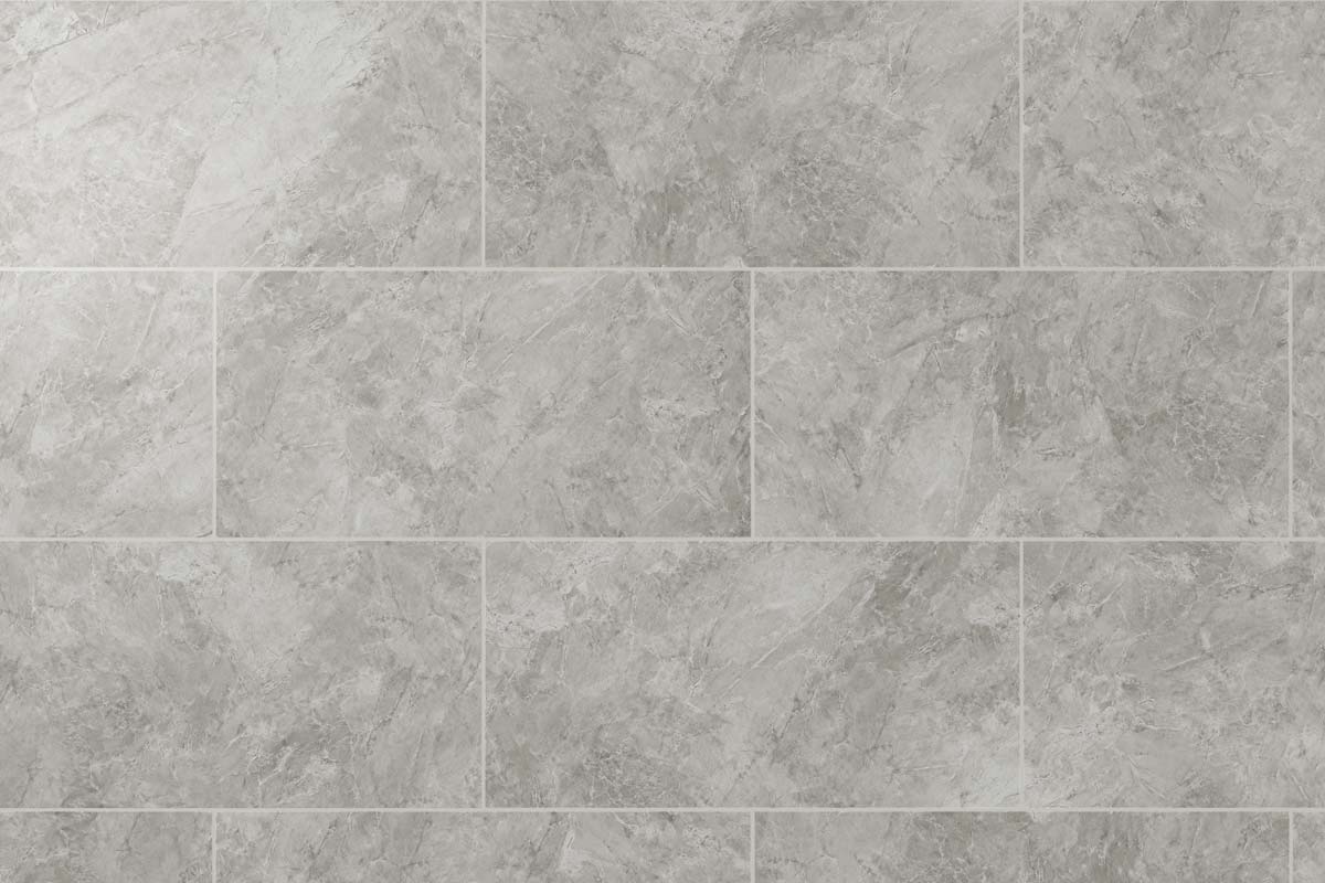 Flooring Supplies Rigid Core Pre-Grout Vinyl Grey  Tile Built-in Underlay LT-3226