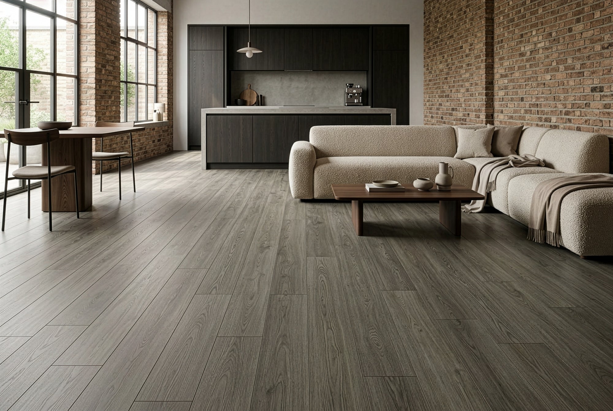 Flooring Supplies Rigid Core Click Vinyl Flooring Greige Oak Plank VIN-CLIC-FPL-5001