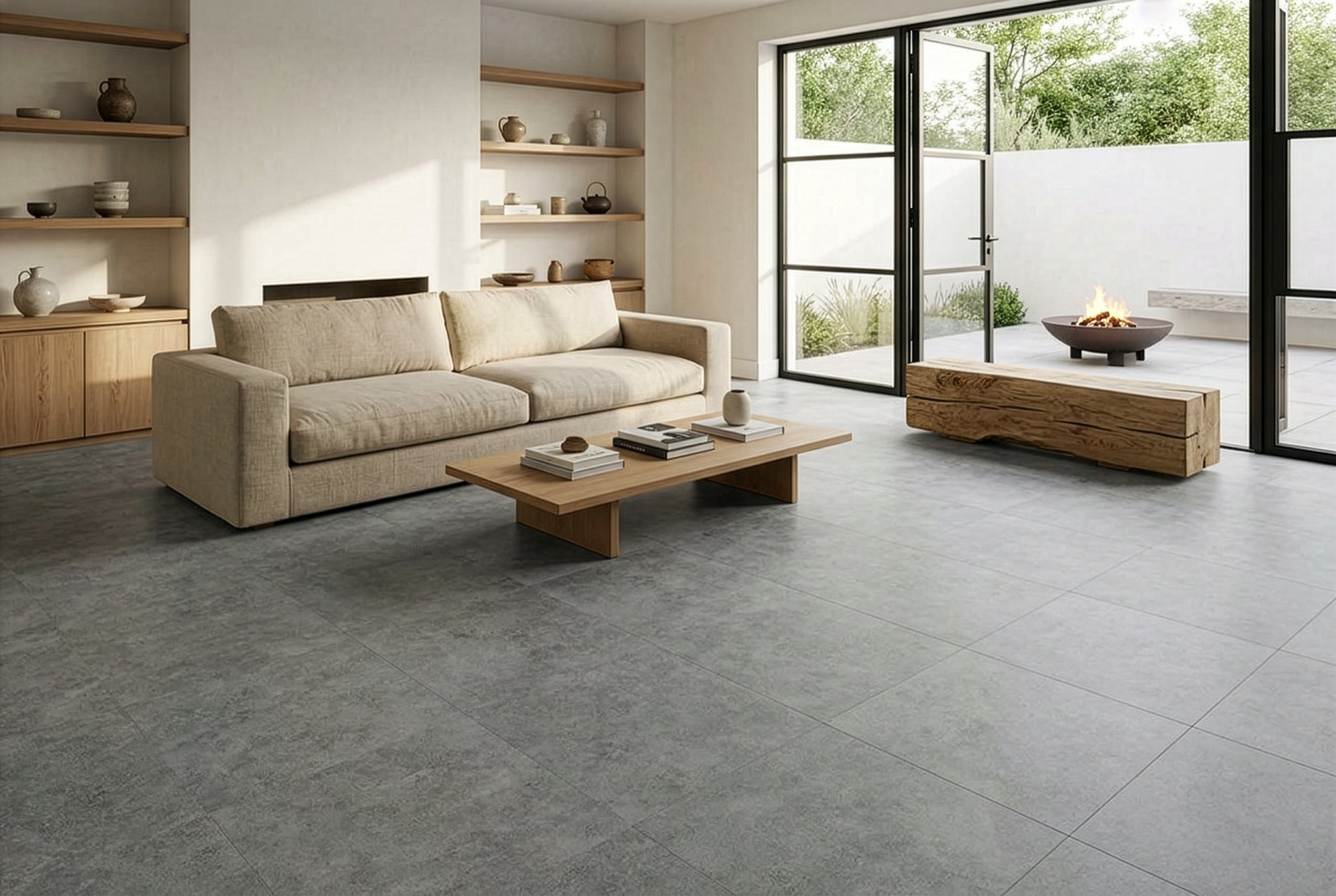Flooring Supplies Rigid Core Click Vinyl Flooring Thunder Grey Tile VIN-CLIC-FTL-3001