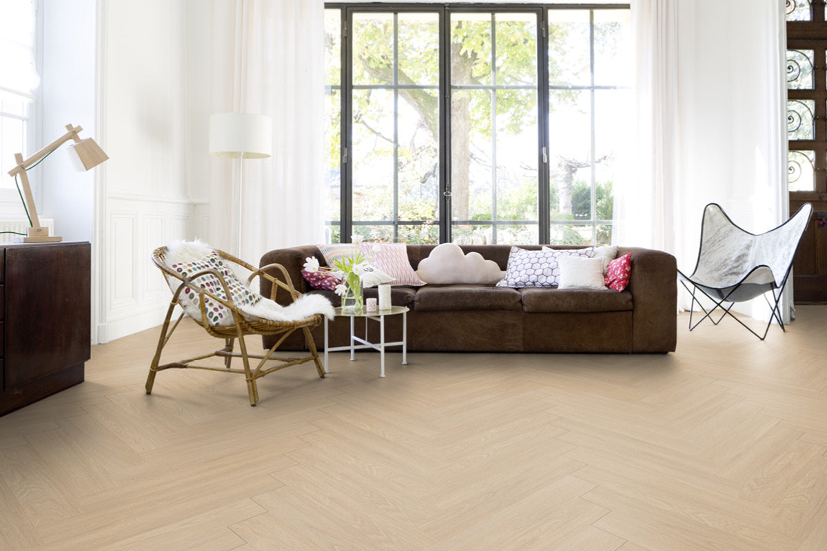 Gerflor Virtuo 55 Acoustic Blomma Beige Herringbone Click Luxury Vinyl 39041460