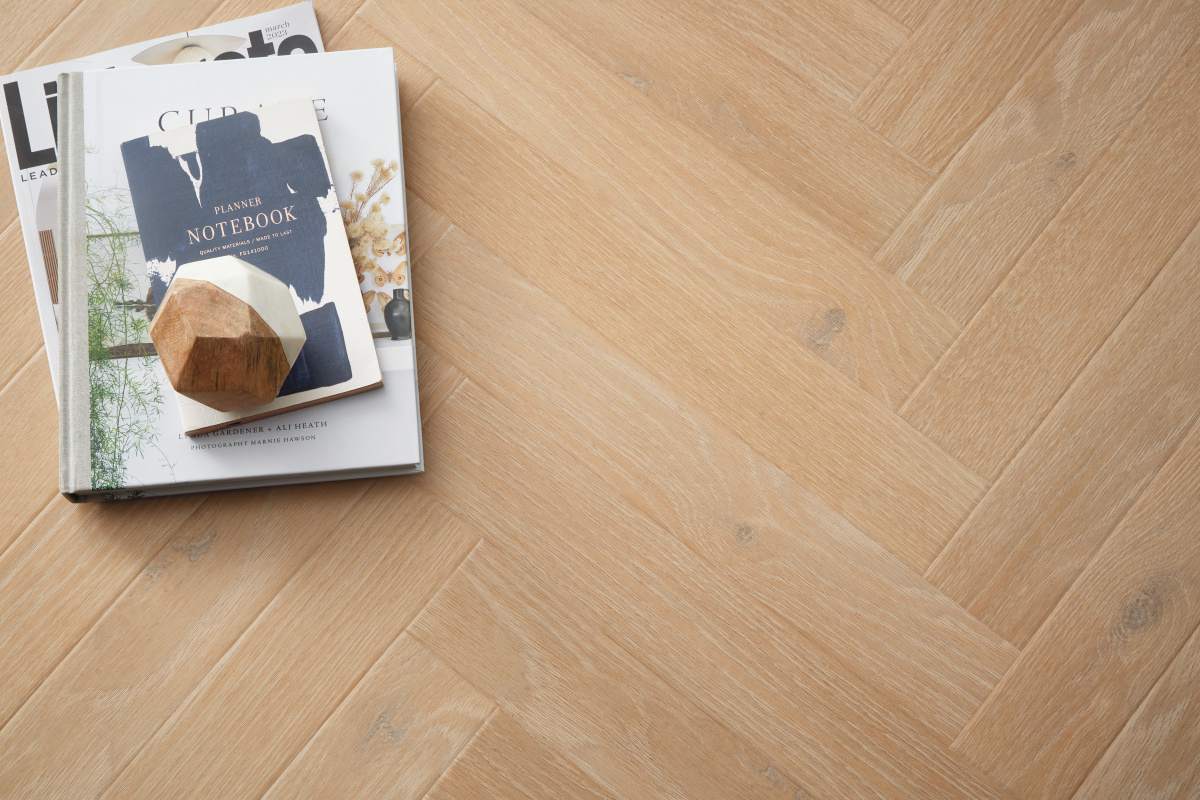 Karndean Art Select Golden Artisan Oak Gluedown Herringbone Luxury Vinyl SM-RL31