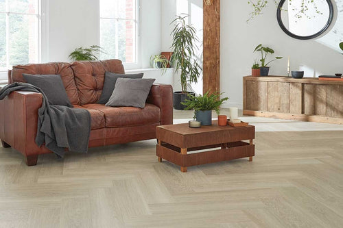 Karndean Van Gogh Grey Brushed Oak Rigid Core Herringbone LVT SM-VGW120T-RKP
