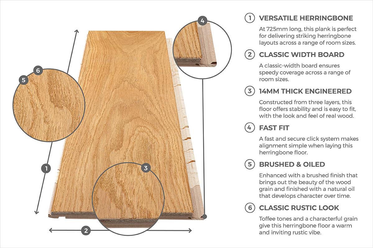 Natura Nutmeg Oak Engineered Wood Brushed & Oiled BJ8-DBE1-OX4-PWR-A14130-U / BLC-DBE1-OX4-PWR-A14130-U