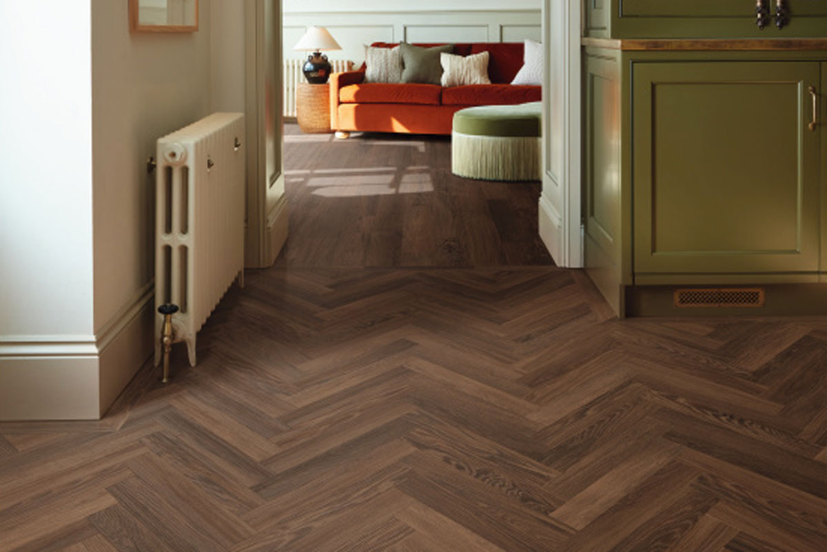 Karndean Knight Tile Nutmeg Limed Oak Gluedown Herringbone SM-KP164