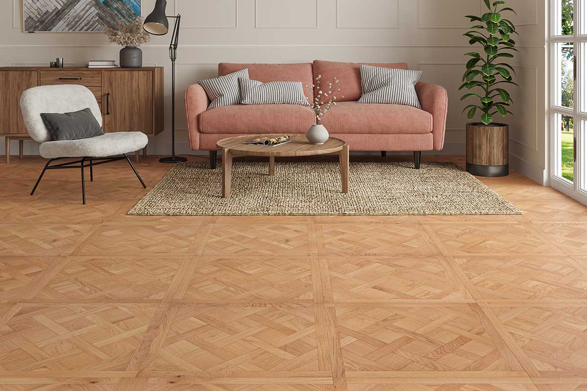 Natura Engineered Oak Versailles Flooring Brushed & UV Oiled VER112
