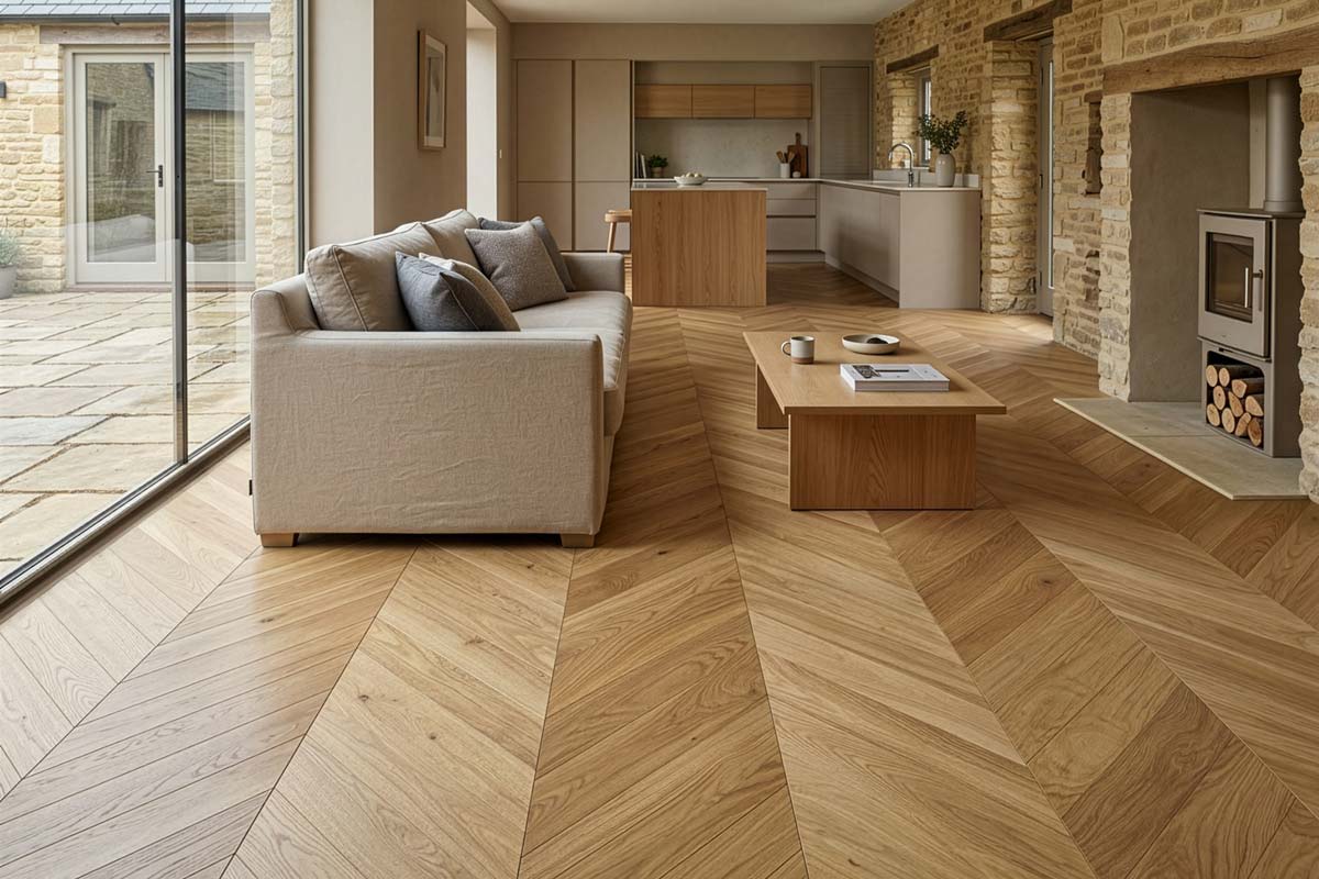 Natura Engineered Select Oak Chevron Natural Brushed UV Oiled ENG-NTCR-14-3689