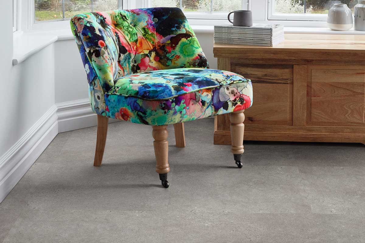 Polyflor Colonia PUR Refined Concrete Gluedown Luxury Vinyl Tile 4528