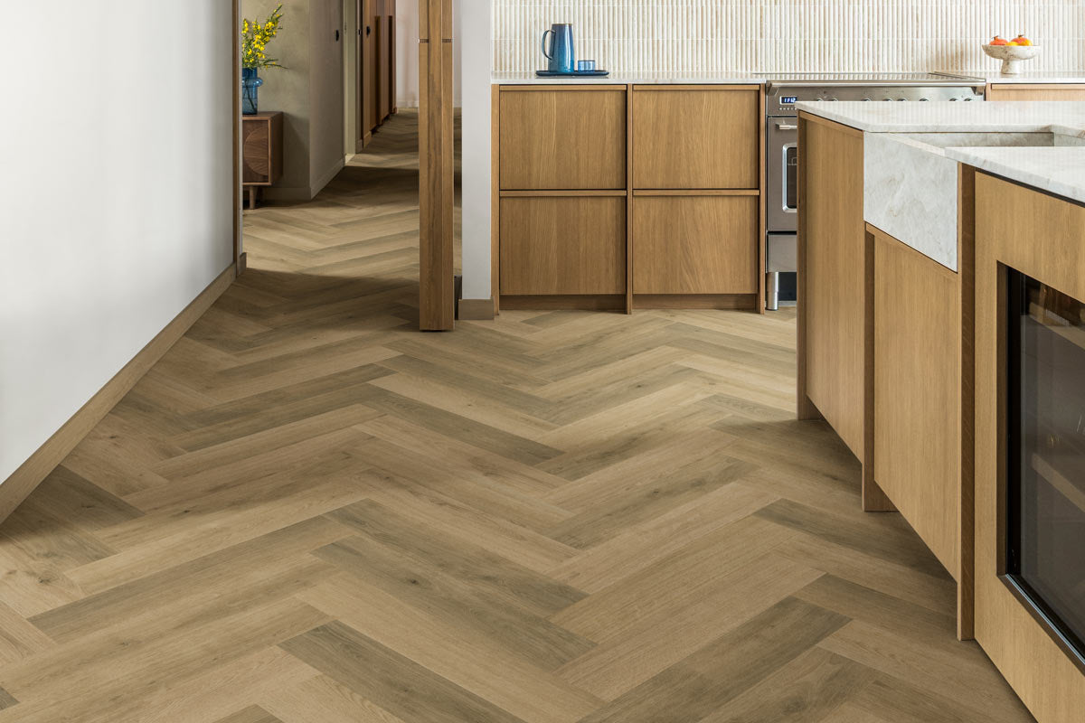 Quick-Step Impressive Design Charred Oak Click Herringbone Laminate IMD8245