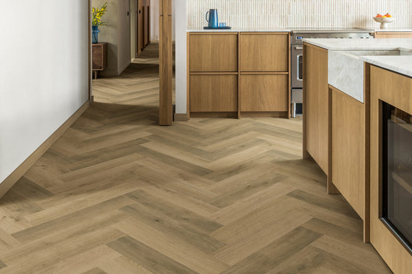 Quick-Step Impressive Design Charred Oak Click Herringbone Laminate IMD8245