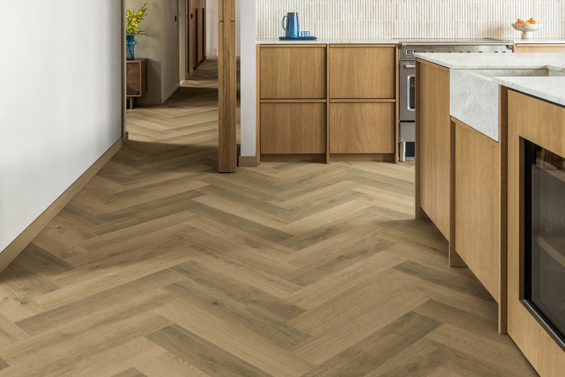 Quick Step Impressive Design Charred Oak Click Herringbone Laminate IMD8245