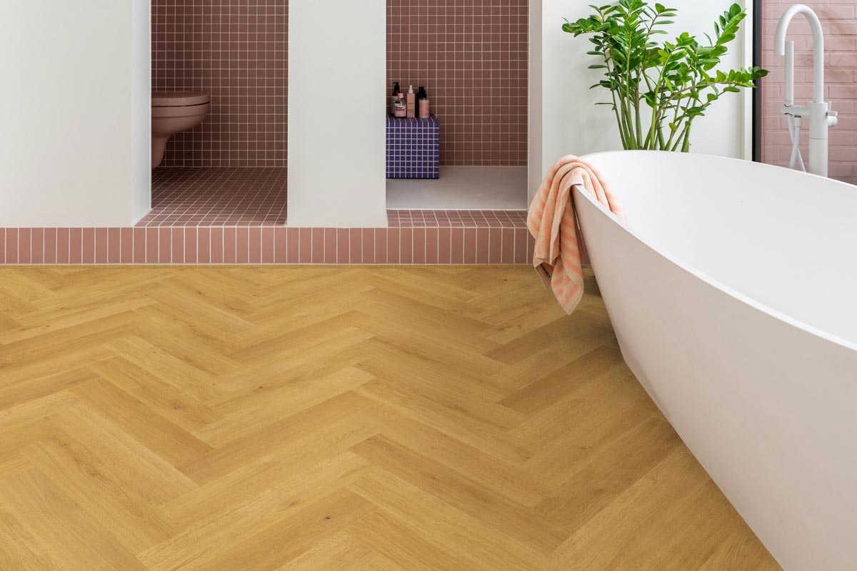 Quick-Step Impressive Design Cumin Oak Click Herringbone Laminate IMD8