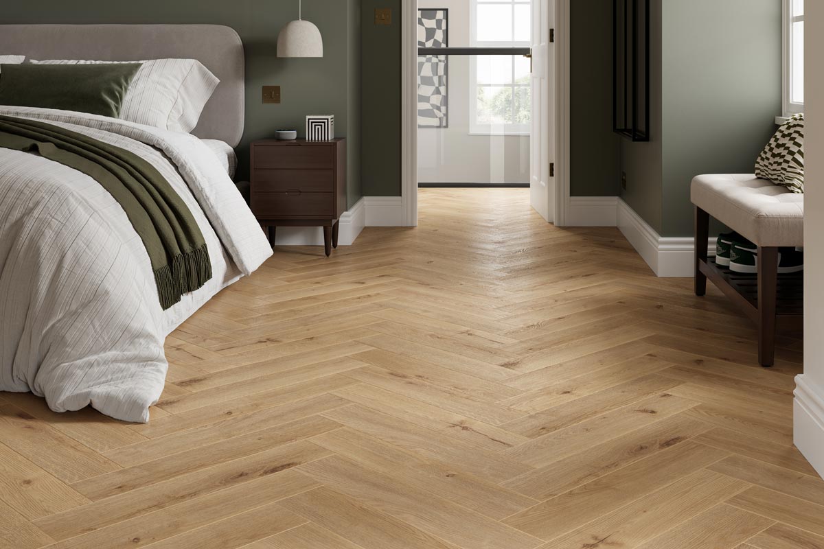 kneuklid Romance★hurts★Lamina ★brodiaea Krono Herringbone Sundance Oak Effect 8mm Laminate LAM-SEHB-8-727