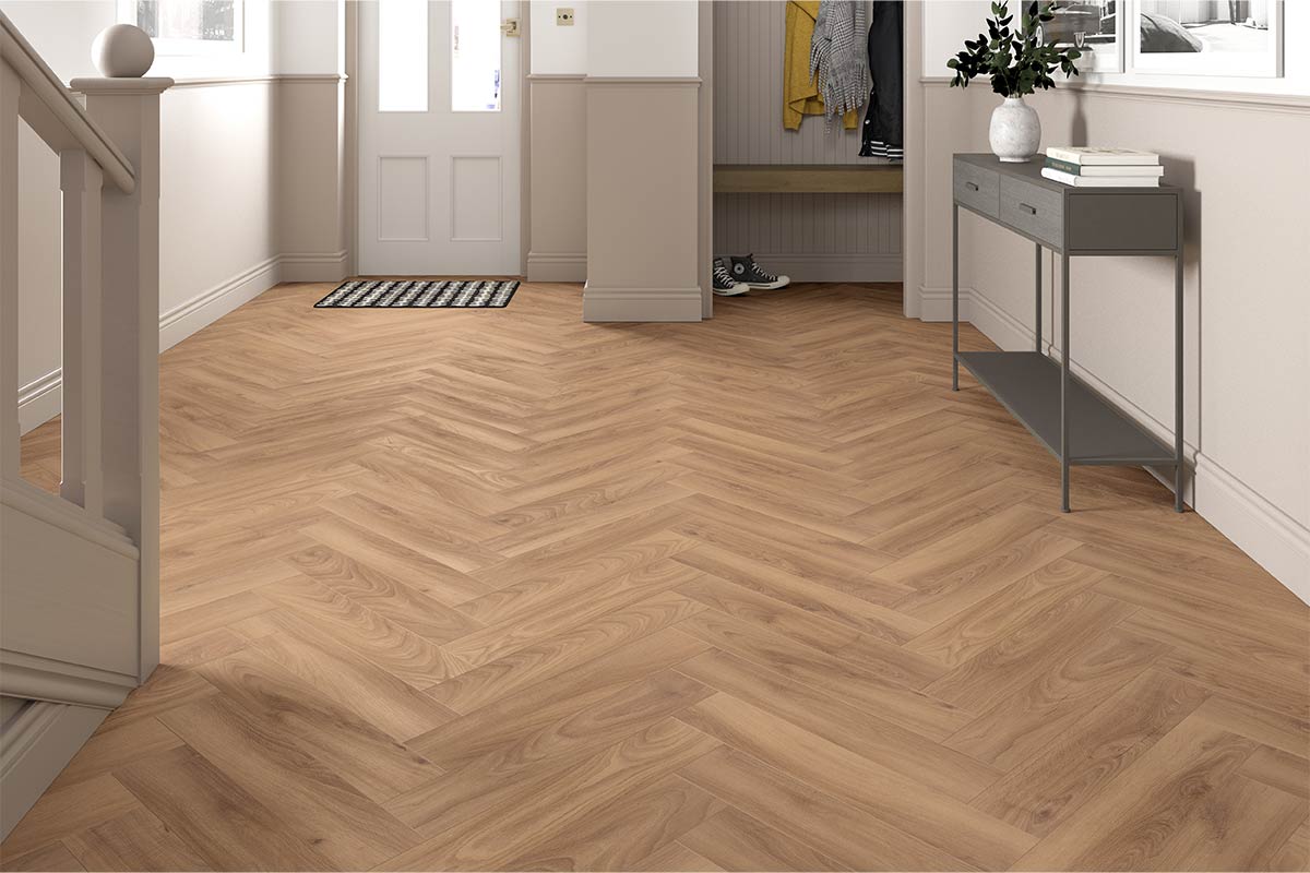 Krono Original Beige Firebrand Oak Herringbone Laminate K450