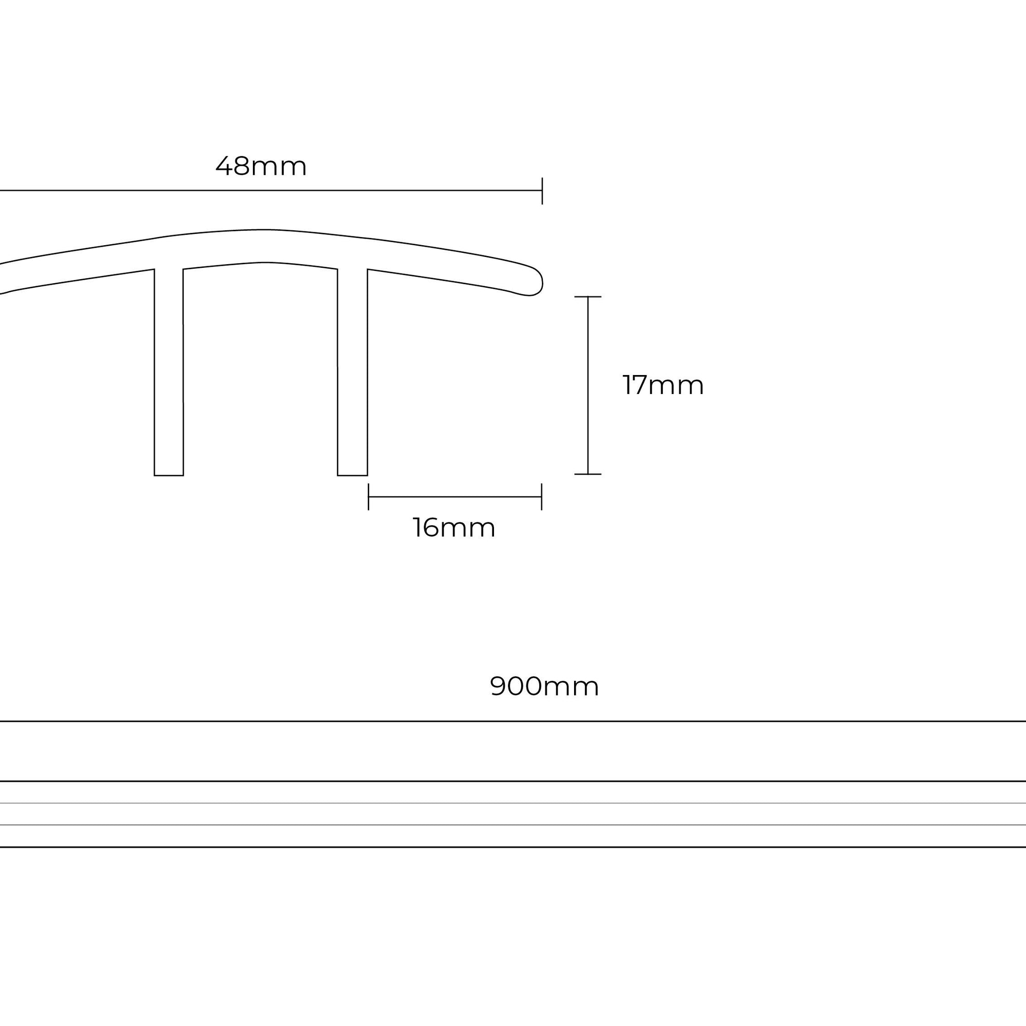 Flooring supplies Laminate Door Profile 0.9m Golden Oak ACC-PR-FL-DP45 - Unistar Profile FC45