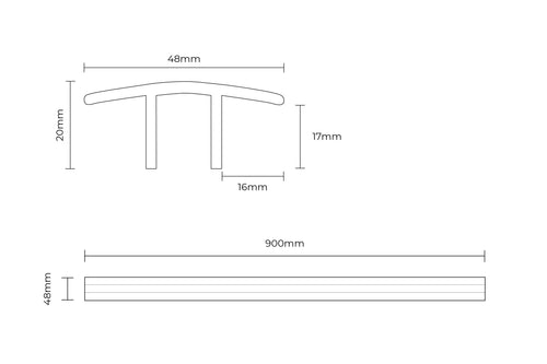 Flooring supplies Laminate Door Profile 0.9m Golden Oak ACC-PR-FL-DP45 - Unistar Profile FC45