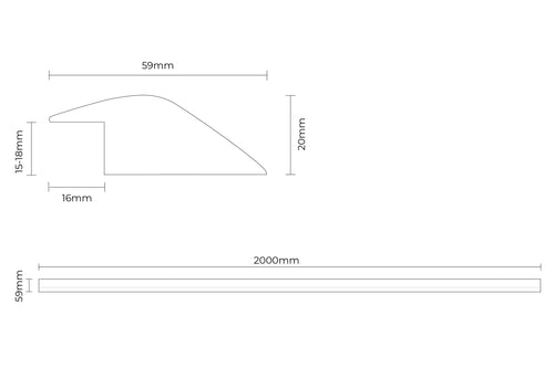 Solid Hardwood Ramp Profile Oak 2m HAR34