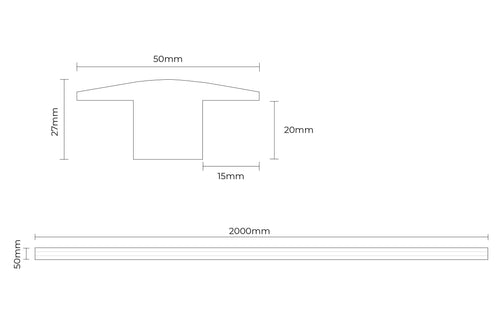 Flooring Supplies Solid Hardwood T Profile 2m Espresso Natural Oak HAR86