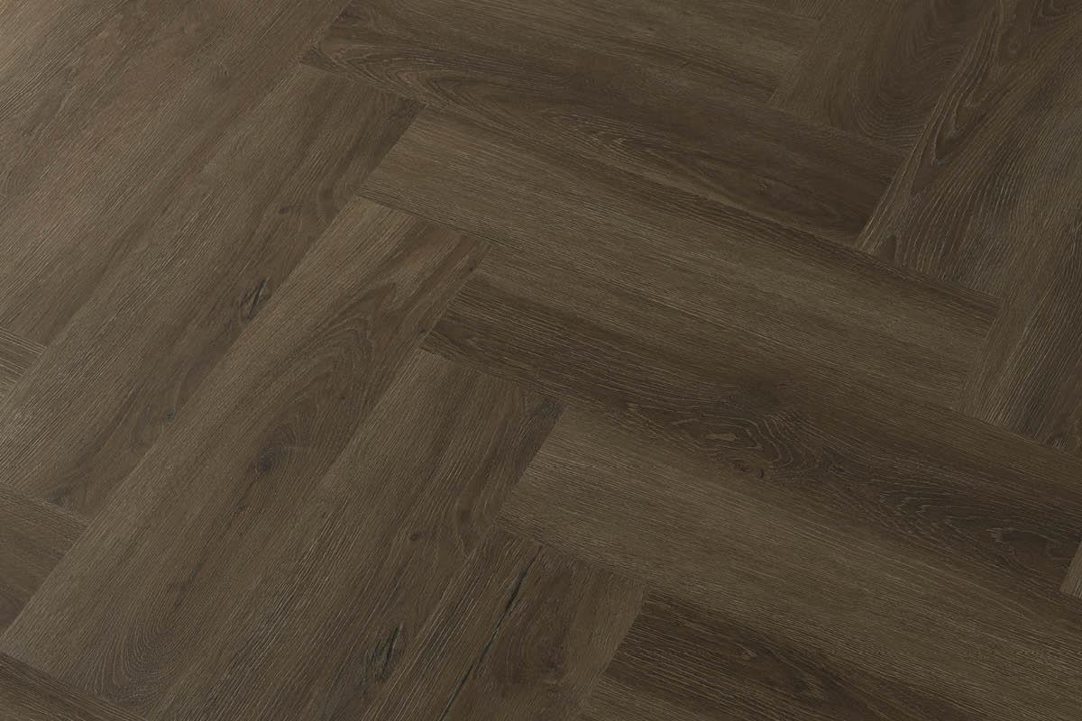Flooring Supplies Rigid Core Click Vinyl Flooring Espresso Oak Herringbone VIN-CLIC-FHB-6100