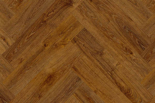 Moduleo LayRed 65861 Herringbone Stanford Oak Flooring Built-in Underlay MODLR49167HB