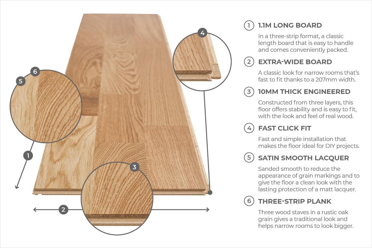 Natura 10mm x 207mm Brooklyn Oak Engineered Wood Natural Lacquered BKW-DBE3-LEK-XXX-K10207-T