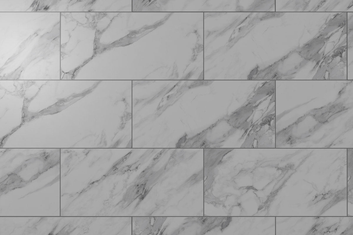 Flooring Supplies Rigid Core Pre-Grout Click Vinyl Flooring White Marble Tile XT-3860