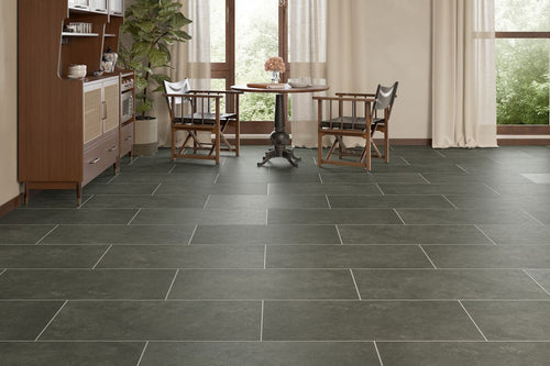 Flooring Supplies Rigid Core Pre-Grout Click Vinyl Flooring Iron Grey Tile LT-3862