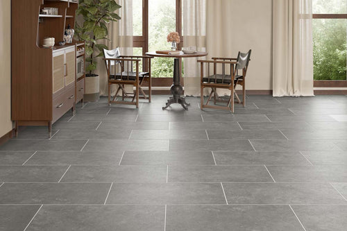 Flooring Supplies Rigid Core Pre-Grout Click Vinyl Flooring Iron Grey Tile LT-3862