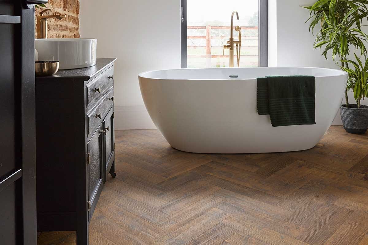 Karndean Van Gogh Antique French Oak Gluedown Herringbone LVT SM-VGW8110