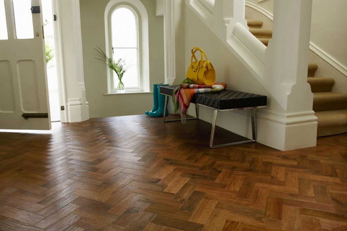 Karndean Art Select Dawn Oak Gluedown Herringbone LVT AP02