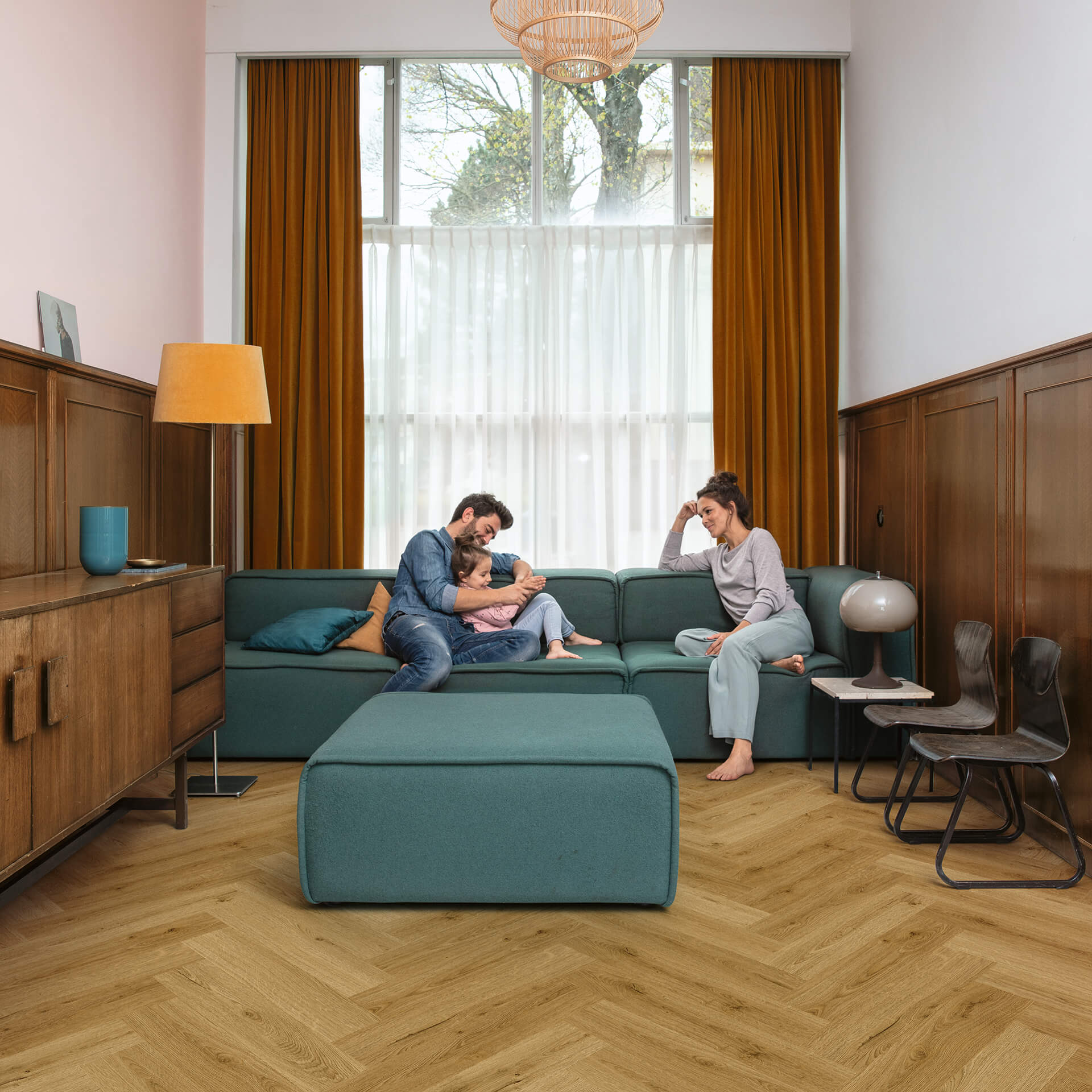 Quick-Step Ciro Botanic Smoked Oak Herringbone Click Vinyl Built-in Underlay AVHBU40363