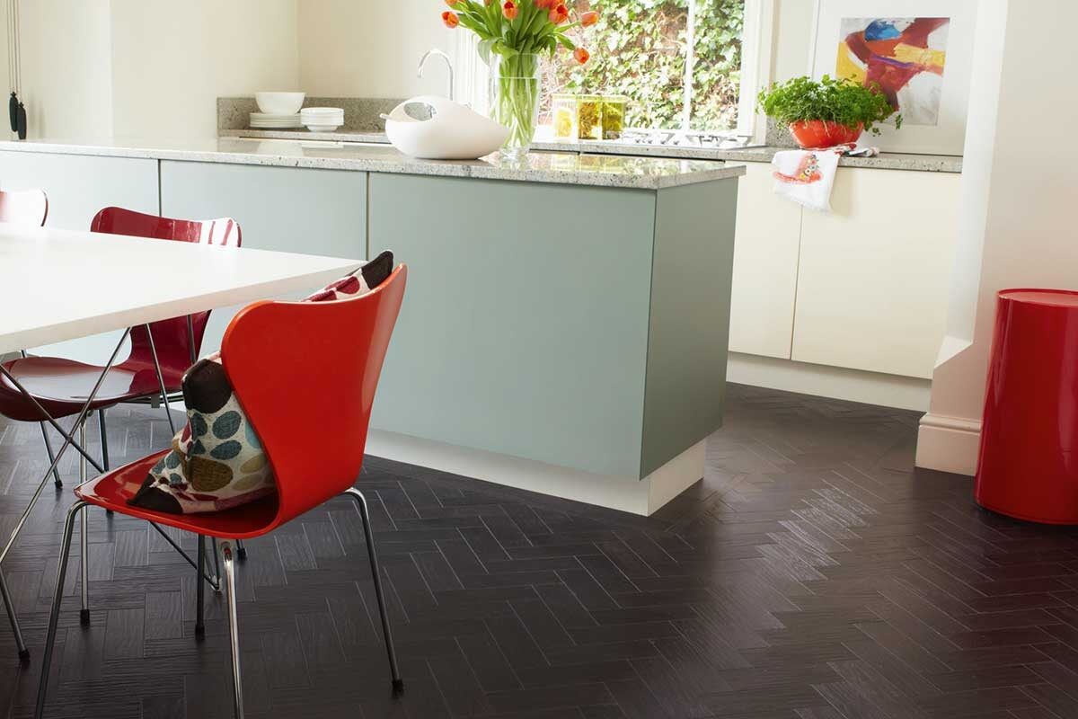 Karndean Art Select Midnight Oak Gluedown Herringbone LVT AP03
