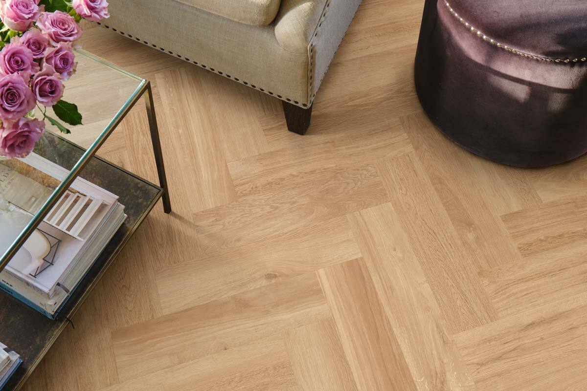 Karndean Van Gogh French Oak Gluedown Herringbone LVT SM-VGW85T
