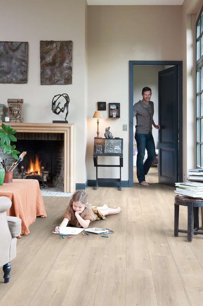 Quick-Step Impressive Sawcut Oak Beige Click Laminate IM1857