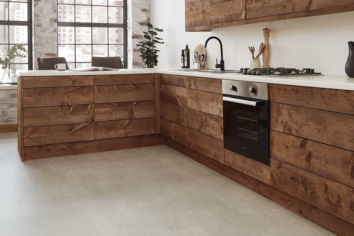 Karndean Knight Tile Dove Grey Concrete Gluedown Luxury Vinyl Tile ST21