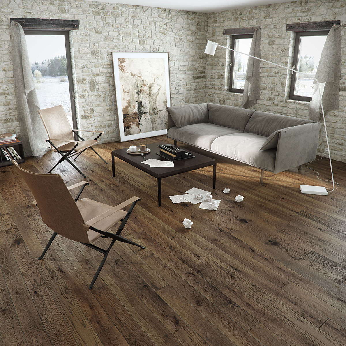 Natura 14mm x 130mm Aran Oak Brown Engineered Wood Matt Lacquer BC8-DBE1-L05-WAH-K14130-U