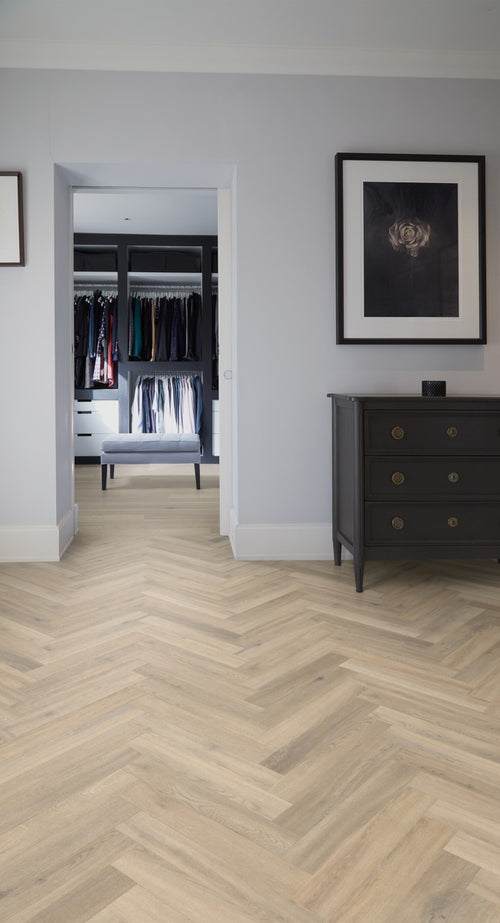 Polyflor Camaro Naked Blond Oak Gluedown Herringbone LVT LPQ2257
