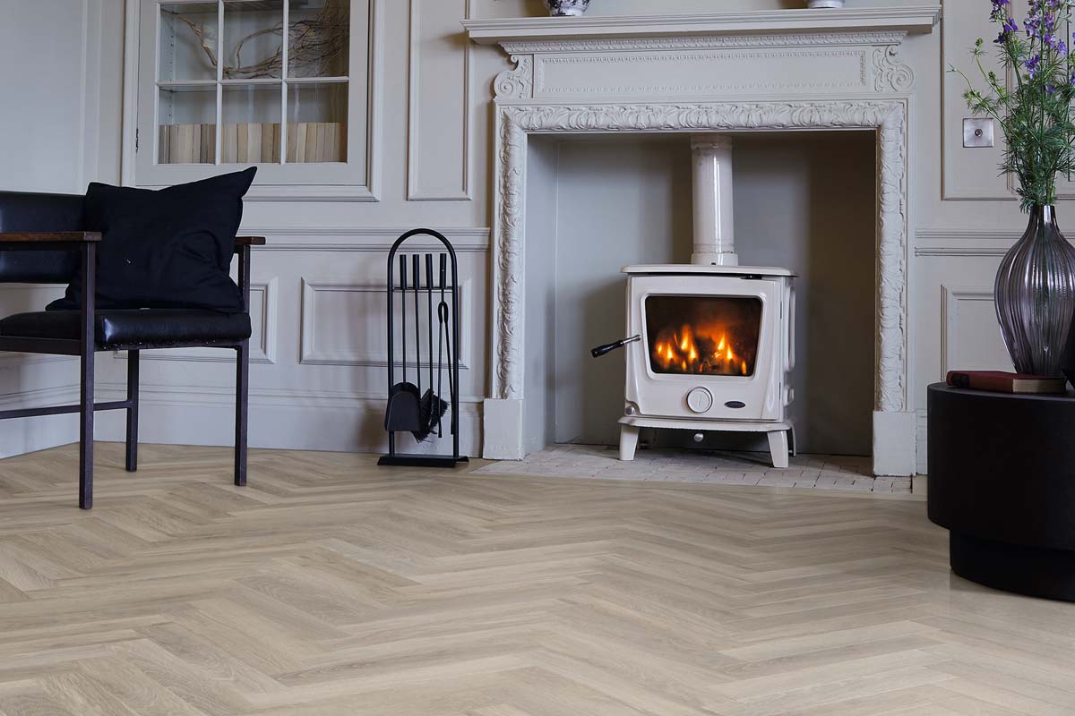 Polyflor Camaro LPQ2256 Waterside Oak Gluedown Herringbone LVT Floorin