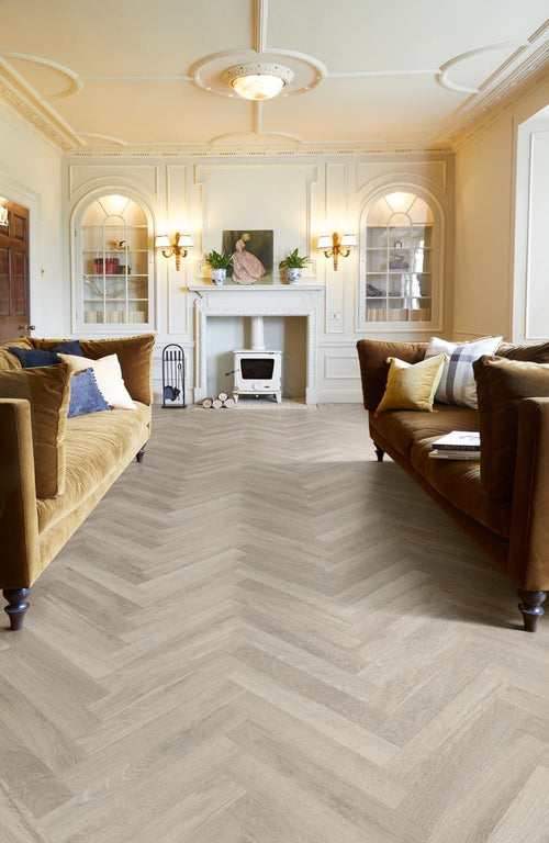 Polyflor Camaro Waterside Oak Gluedown Herringbone LVT LPQ2256